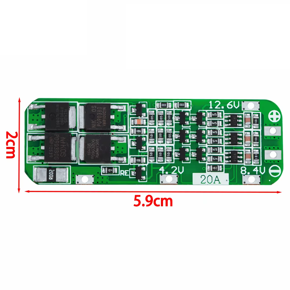 3S 20A BMS 12.6V Lithium Battery Charger Protection Board