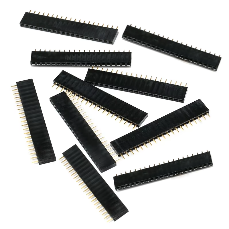 10 Pack 20 Pin Female Header 2.54mm Single Row - (1×20)