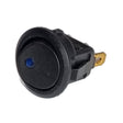 Round Illuminated Rocker Switch – ON/OFF, 3-Pin, Blue LED, 23mm