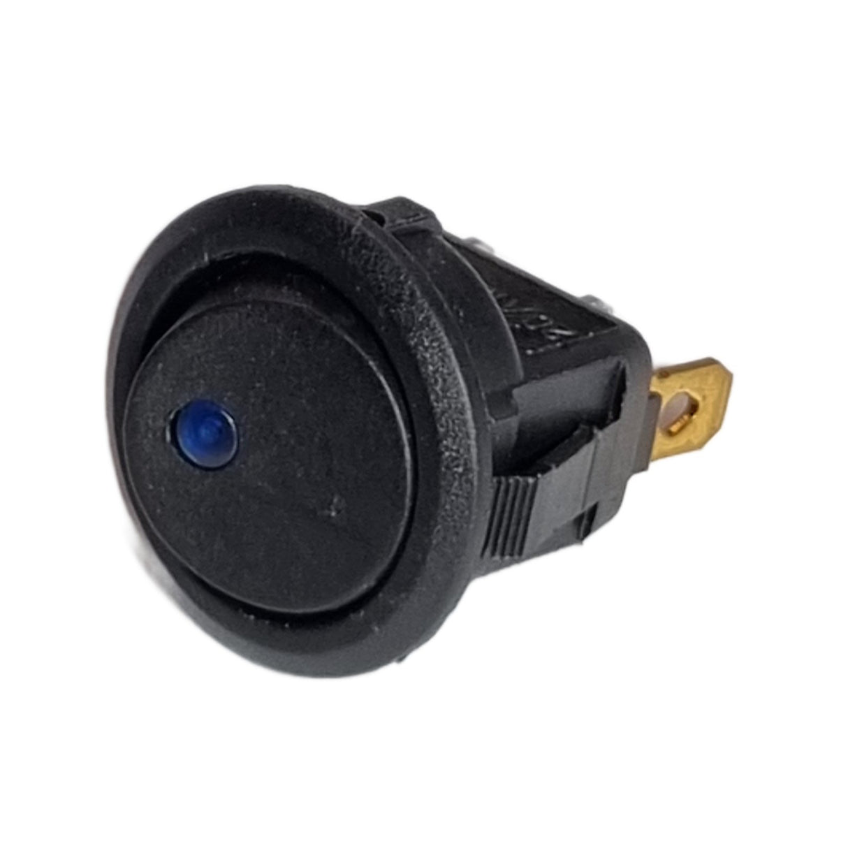 Round Illuminated Rocker Switch – ON/OFF, 3-Pin, Blue LED, 23mm
