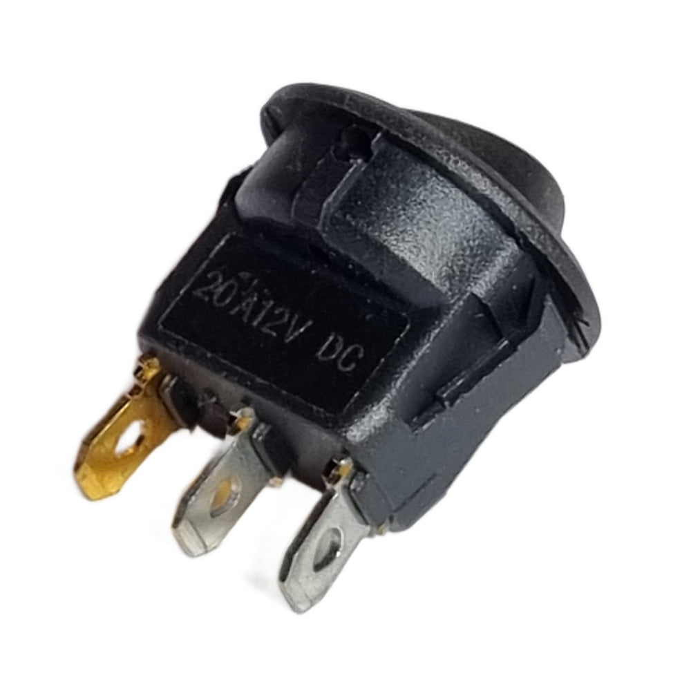 Round Illuminated Rocker Switch – ON/OFF, 3-Pin, Blue LED, 23mm