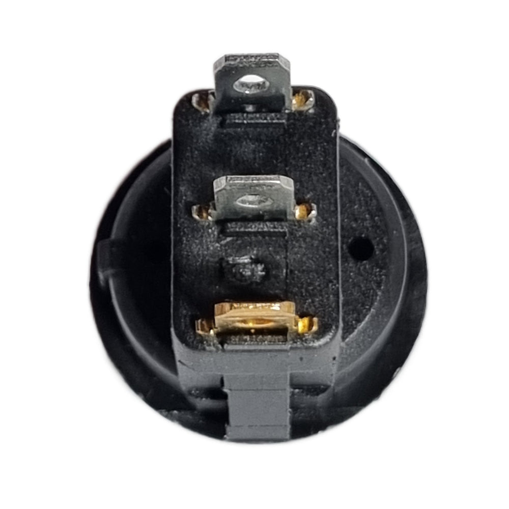 Round Illuminated Rocker Switch – ON/OFF, 3-Pin, Blue LED, 23mm