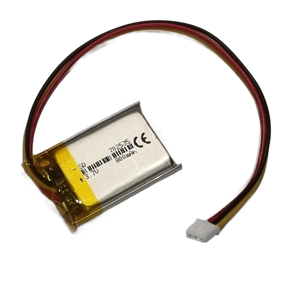 3.7V 800mAh LiPo Battery – Lithium Polymer 702535 (3 Pin)