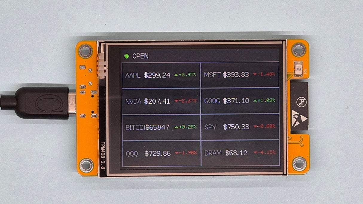 ESP32 CYD Stock Ticker Pre-Flashed