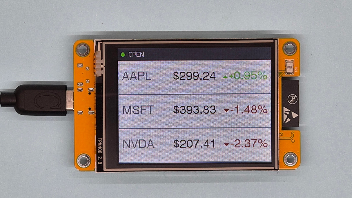 ESP32 CYD Stock Ticker Pre-Flashed