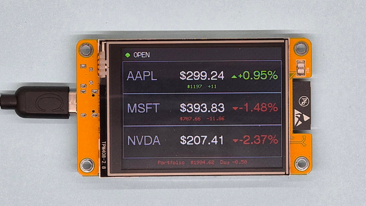ESP32 CYD Stock Ticker Pre-Flashed