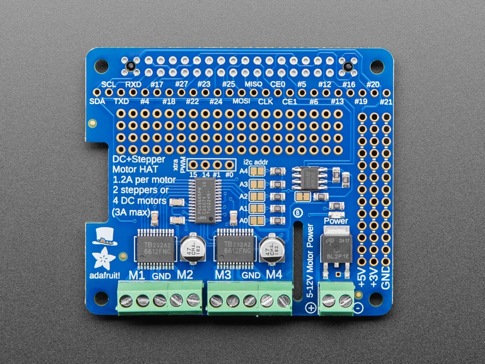Adafruit DC & Stepper Motor HAT for Raspberry Pi - Mini Kit