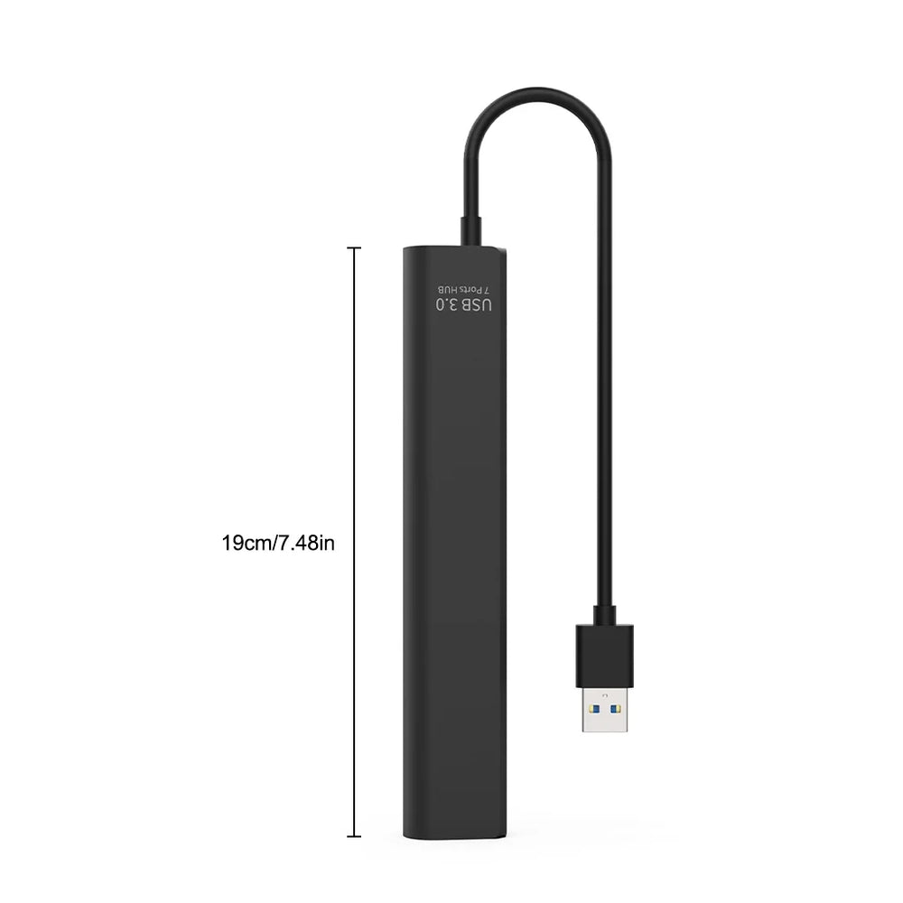 Multi USB 3.0 Hub 7 Port High Speed 5Gbps Expansion Splitter Dimensions