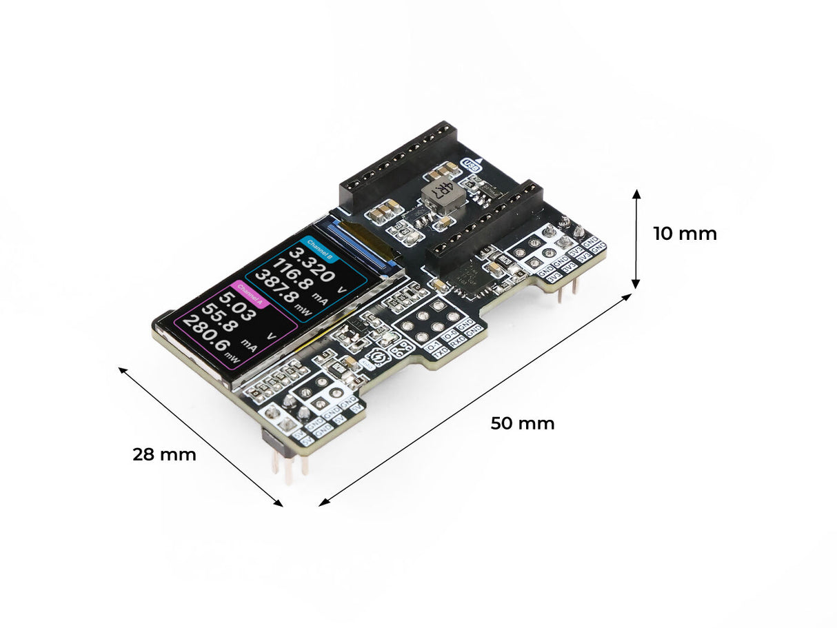 Seeed Studio XIAO PowerBread - Breadboard Power Supply & Meter Dimensions