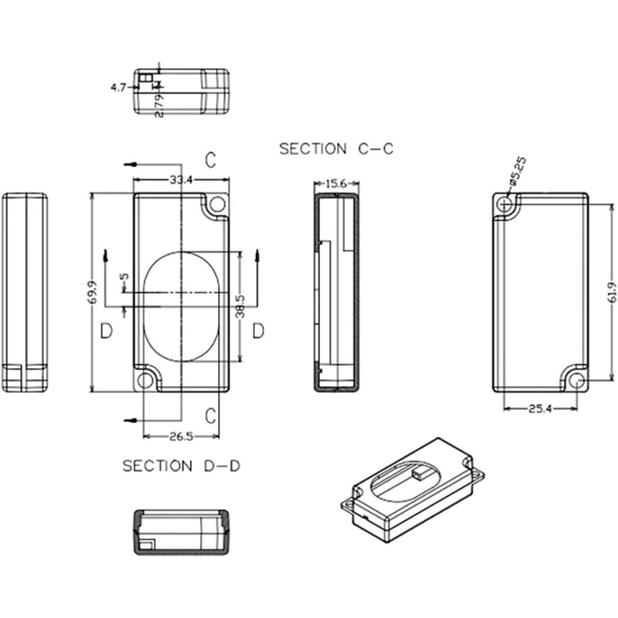 3W 8 Ohm Speaker 3370 Dimensions