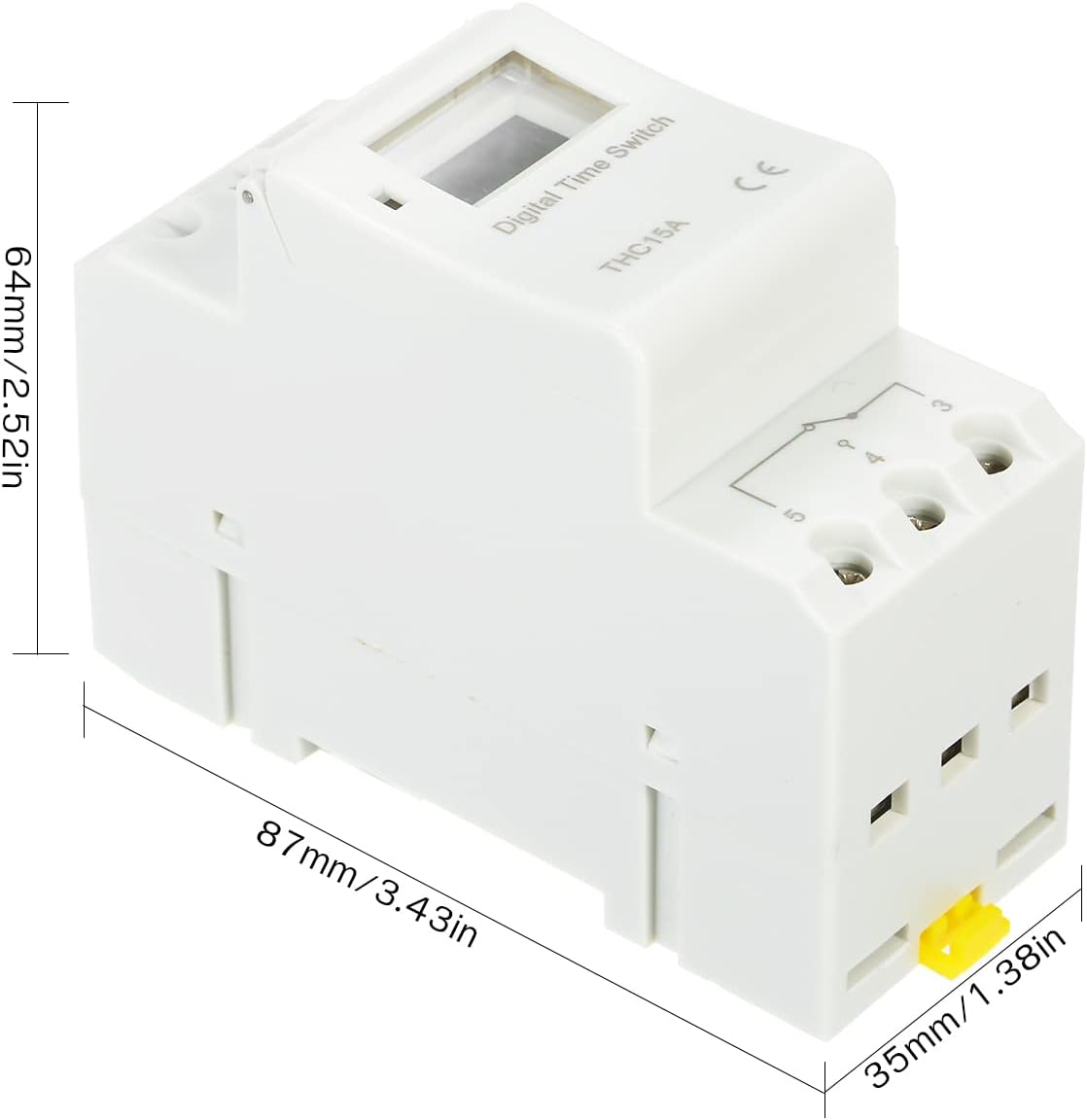 THC15A 12V DC Weekly Programmable Digital Timer Switch Dimensions