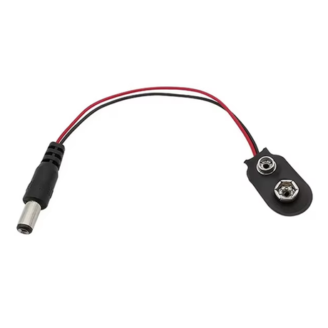 9V 'I' Type Battery Clip Snap With 2.1mm Plug