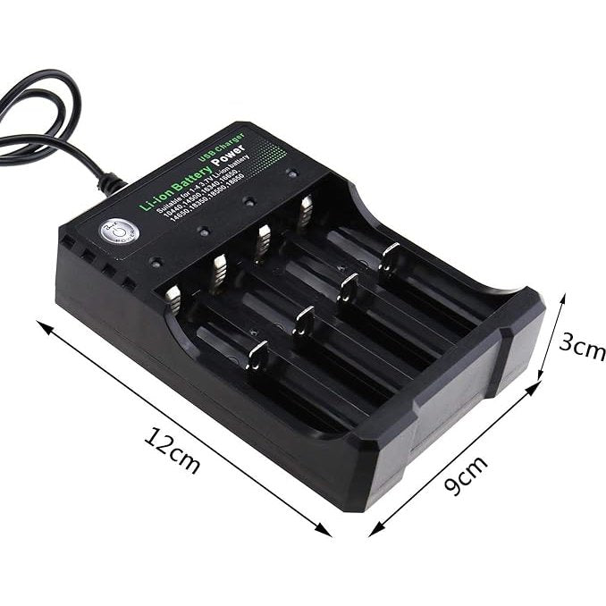 18650 Battery Charger 4-Slot Universal USB Smart Charger