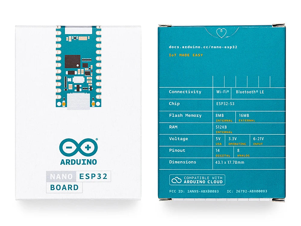 Arduino Nano ESP32 (ESP32-S3) Official Development Board