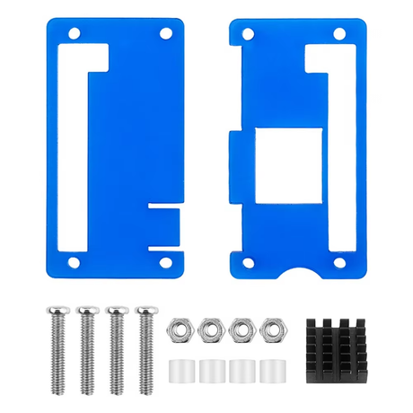 Blue Acrylic Case For Raspberry Pi Zero W / 2W + Heatsink