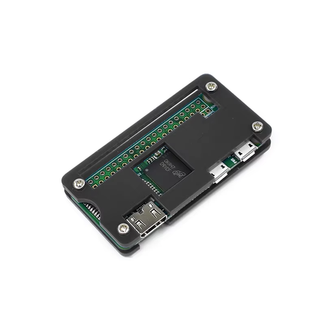 Black Acrylic Case For Raspberry Pi Zero W / 2W + Heatsink