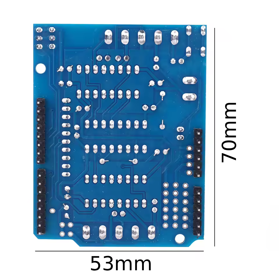 L293D Motor Driver Shield – 4 Channel DC & Stepper Motor Control Dimensions