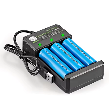 18650 Battery Charger 3-Slot Universal USB Smart Charger