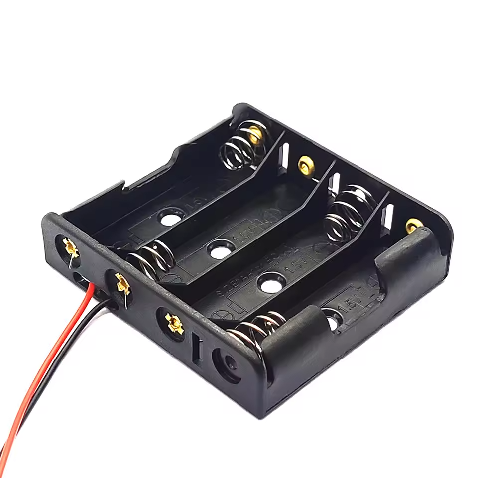 4 × AA Battery Holder Case with Leads