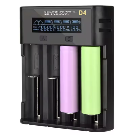 4 Slot Universal Battery Charger With LCD - 18650 Compatible