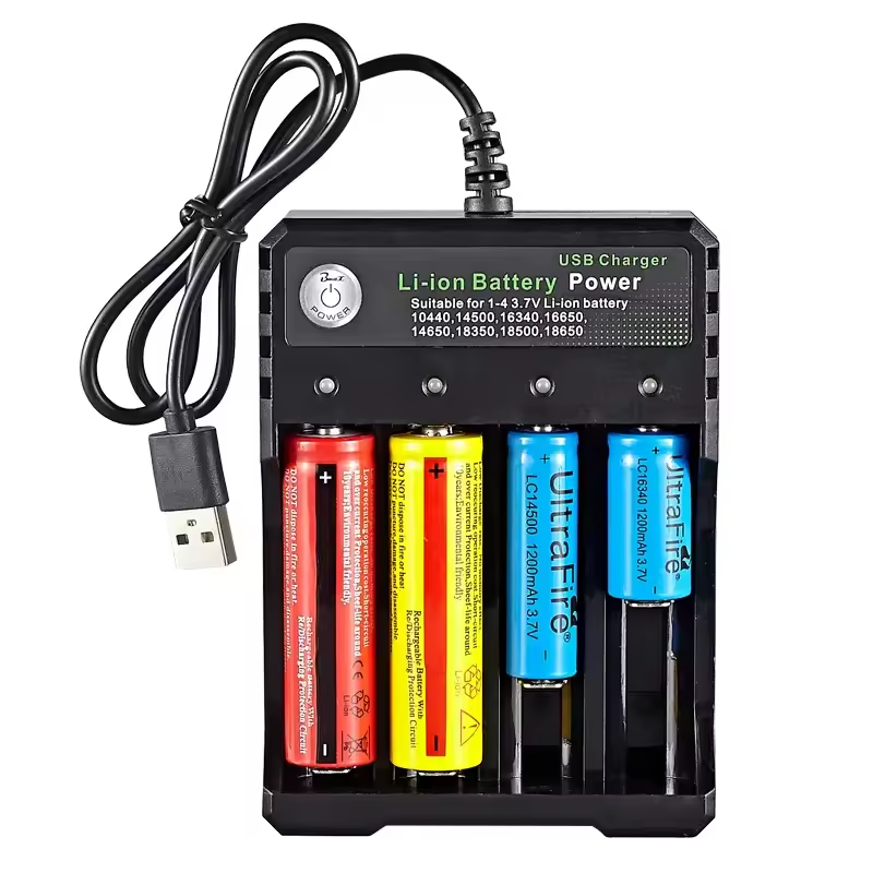 18650 Battery Charger 4-Slot Universal USB Smart Charger