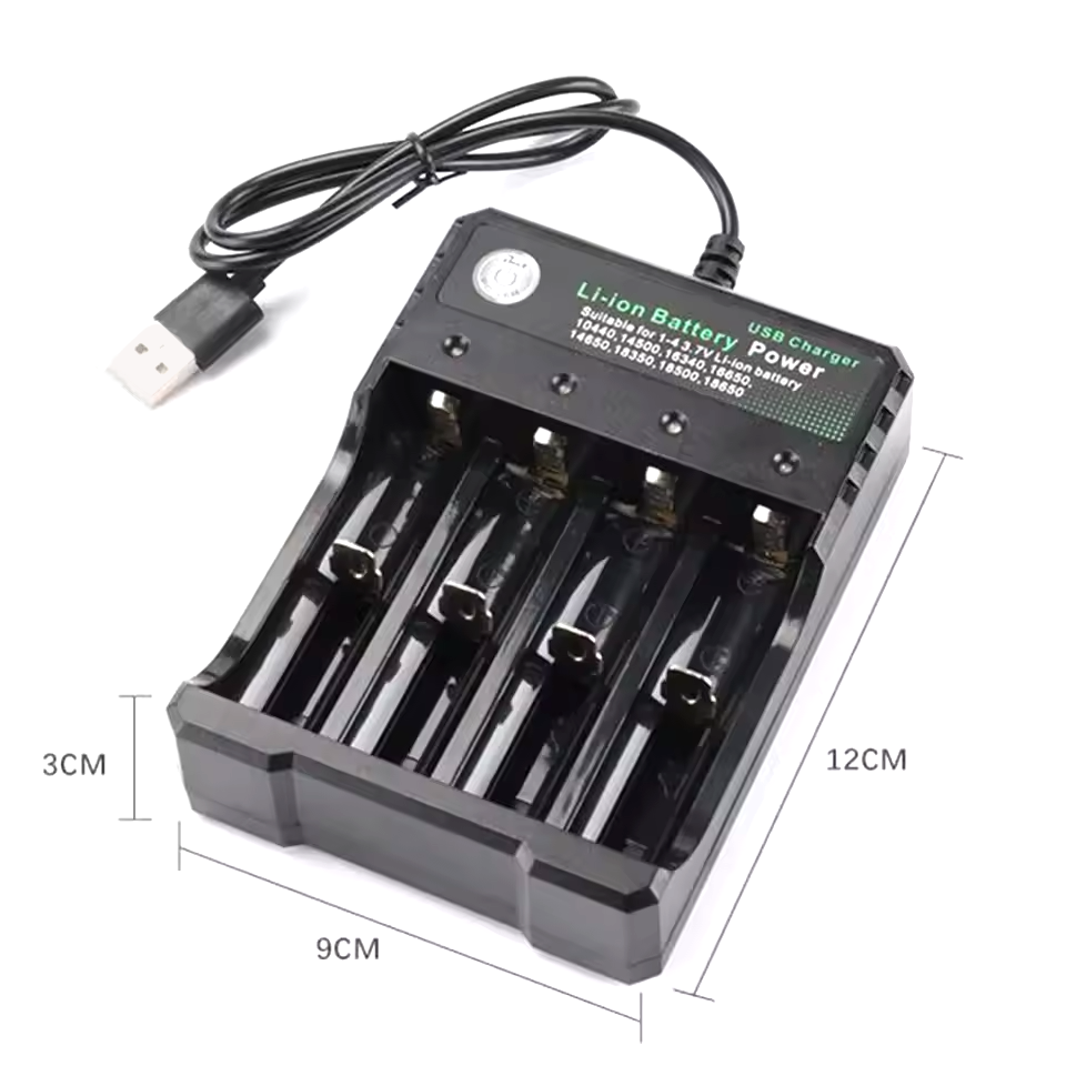18650 Battery Charger 4-Slot Universal USB Smart Charger