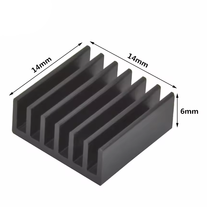 Black Heatsink with Self Adhesive - 14x14x6mm