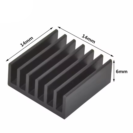 Black Heatsink with Self Adhesive - 14x14x6mm