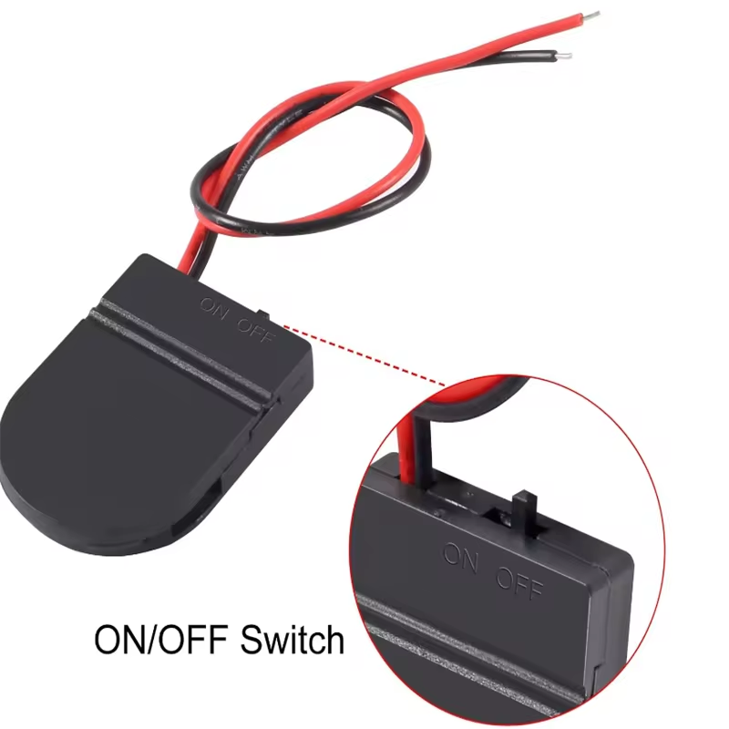 CR2032 3V Coin Cell Battery Holder with On/Off Switch