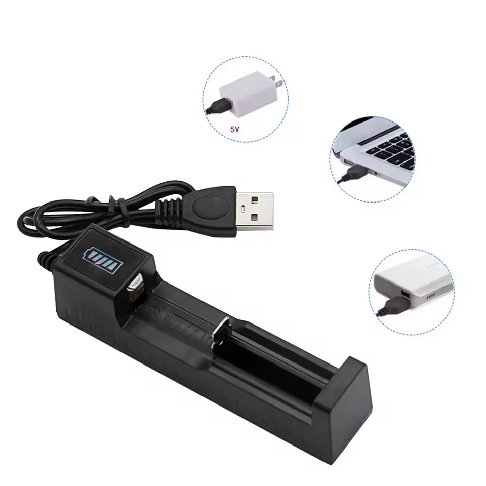 18650 Battery Charger 1-Slot Universal USB Smart Charger