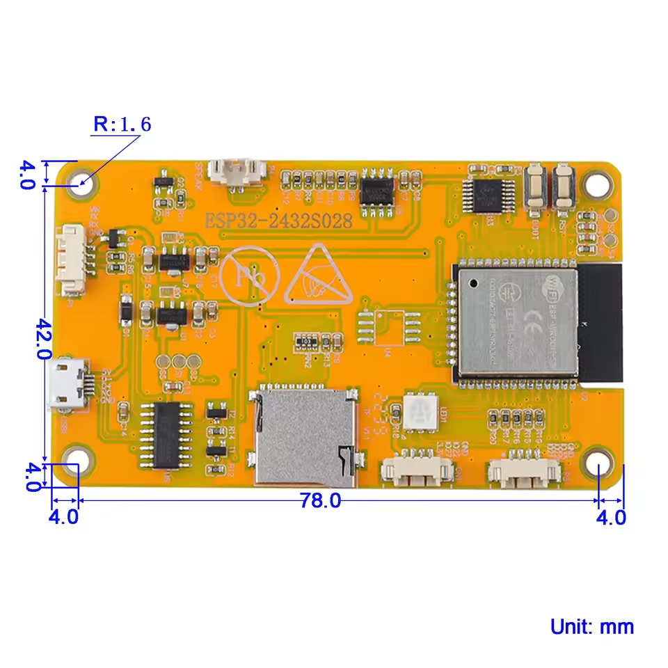 ESP32 Dev Board with 2.8" Capacitive Touch Display – WiFi & Bluetooth (CYD) JC2432W328