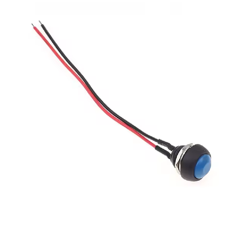 Pre-Wired Blue Momentary Push Button Switch – ON/OFF 12mm