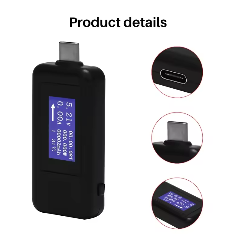 USB-C Power Meter Tester 0.96" Display 0–5A 4–30V 0–150W – KWS-1902C