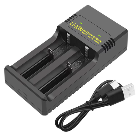 18650 Battery Charger 2-Slot Universal USB Smart Charger