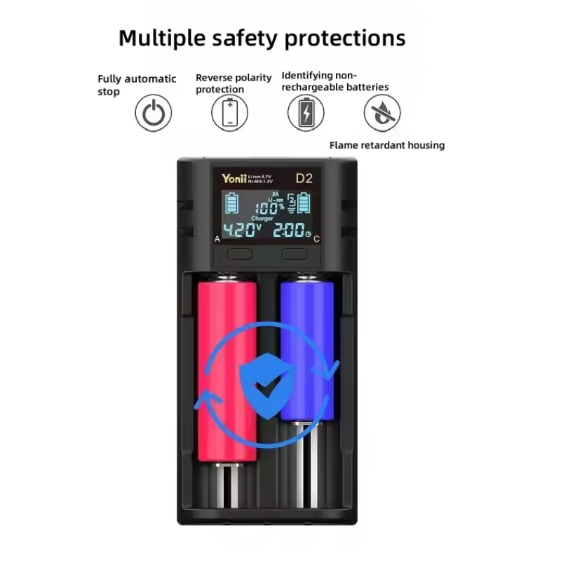 2 Slot Universal Battery Charger With LCD - 18650 Compatible