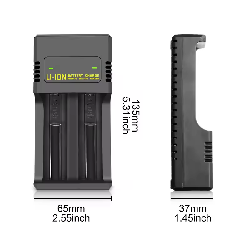 18650 Battery Charger 2-Slot Universal USB Smart Charger