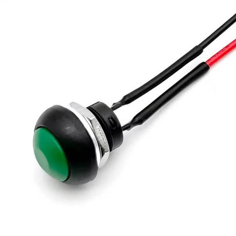 Pre-Wired Green Momentary Push Button Switch – ON/OFF 12mm