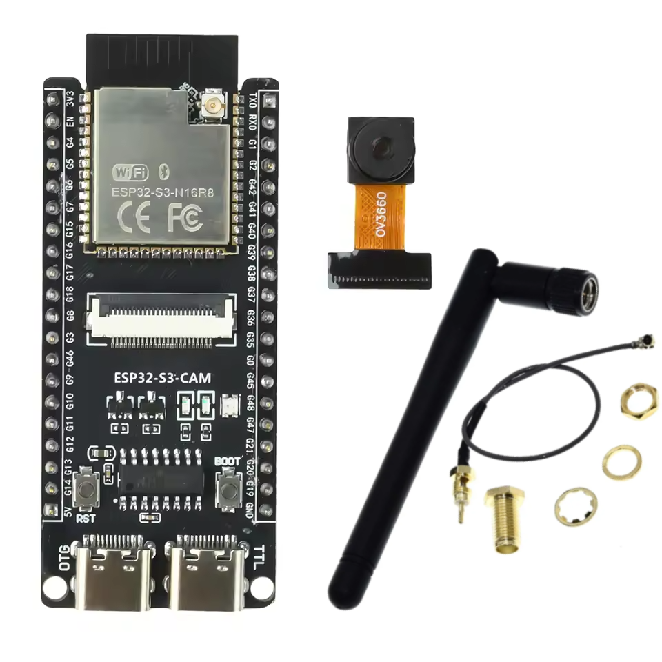 ESP32 S3 CAM Development Board + OV3660 Camera + Antenna