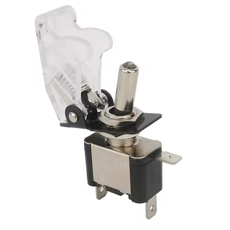 White / Clear LED Toggle Switch – Missile Style, 3-Pin, Heavy Duty SPST