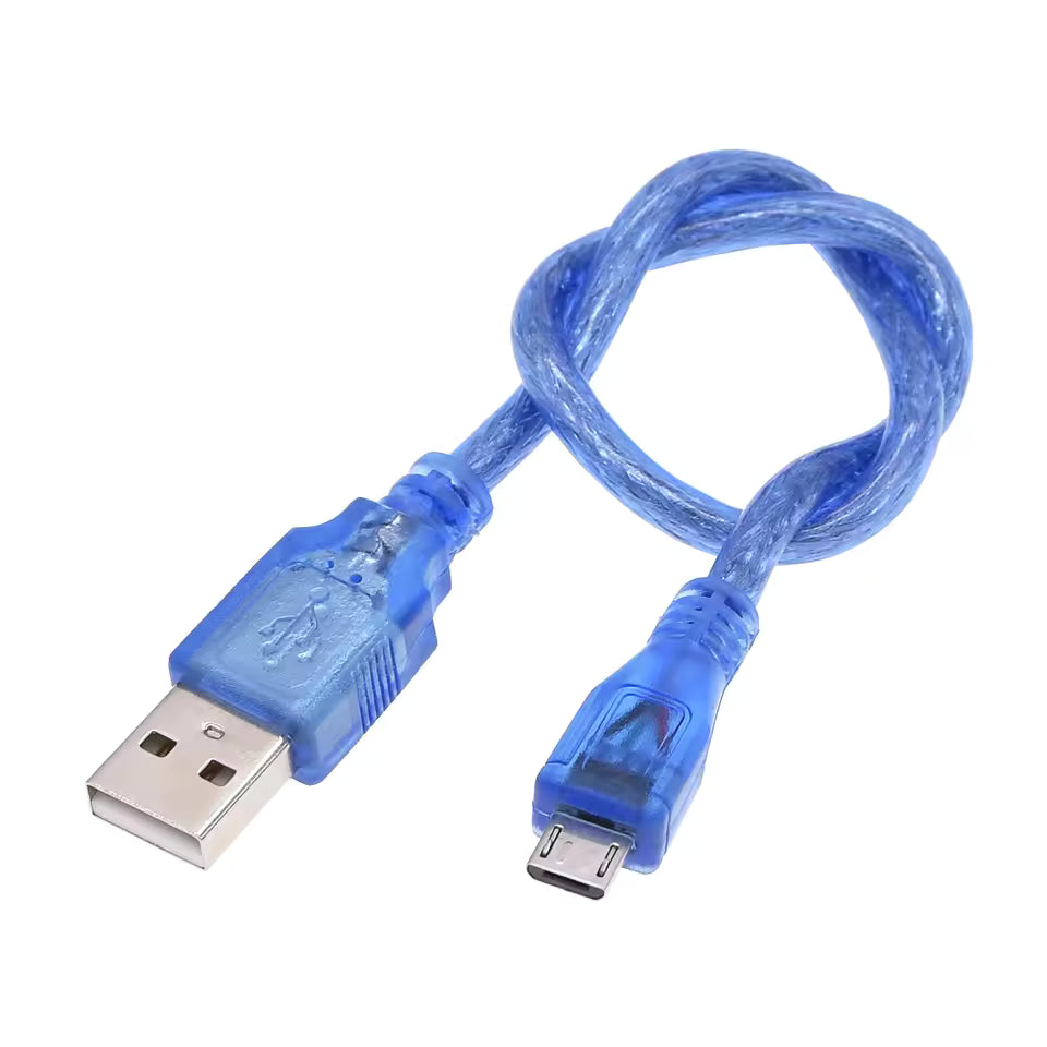 USB 2.0 A Male to Micro B Male Cable 30cm Blue