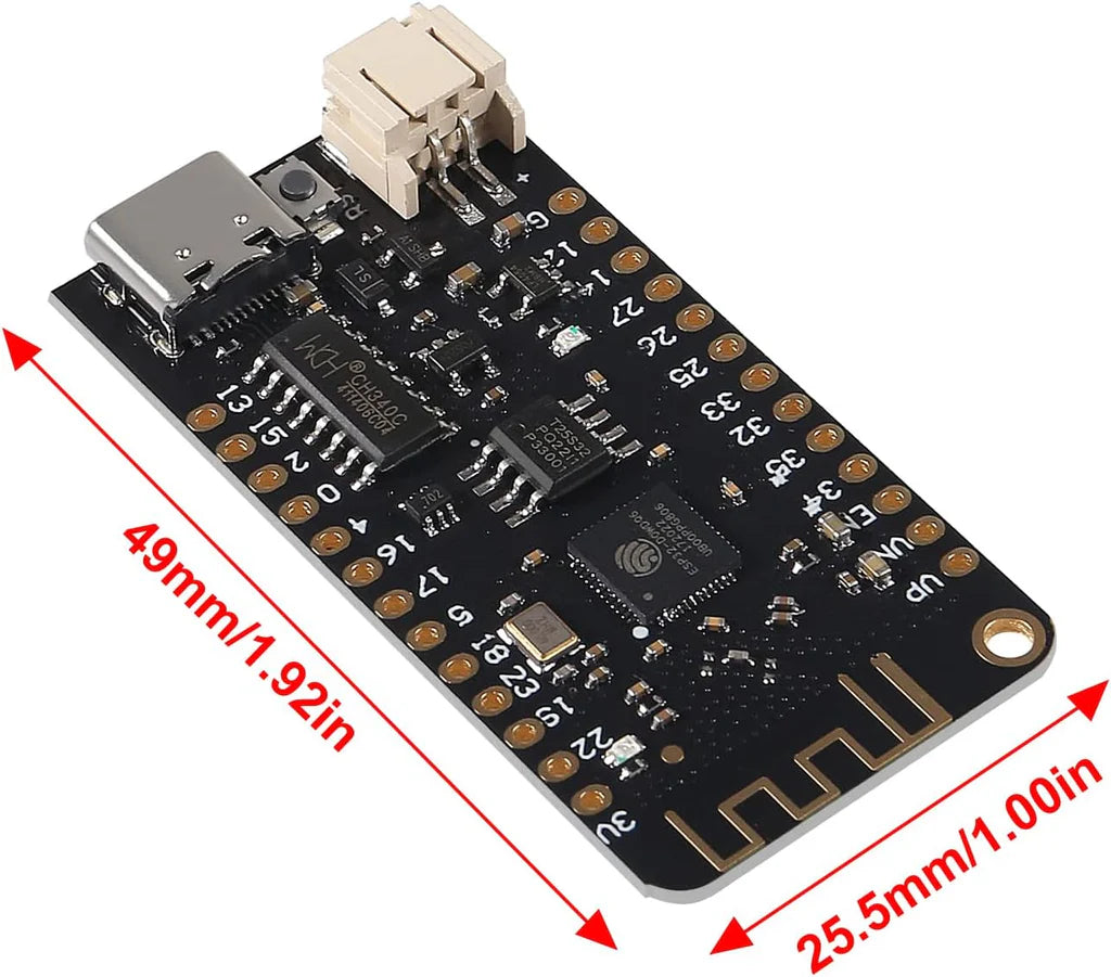 ESP32 Lite V1.0.0 USB-C WiFi + Bluetooth Development Board Dimensions