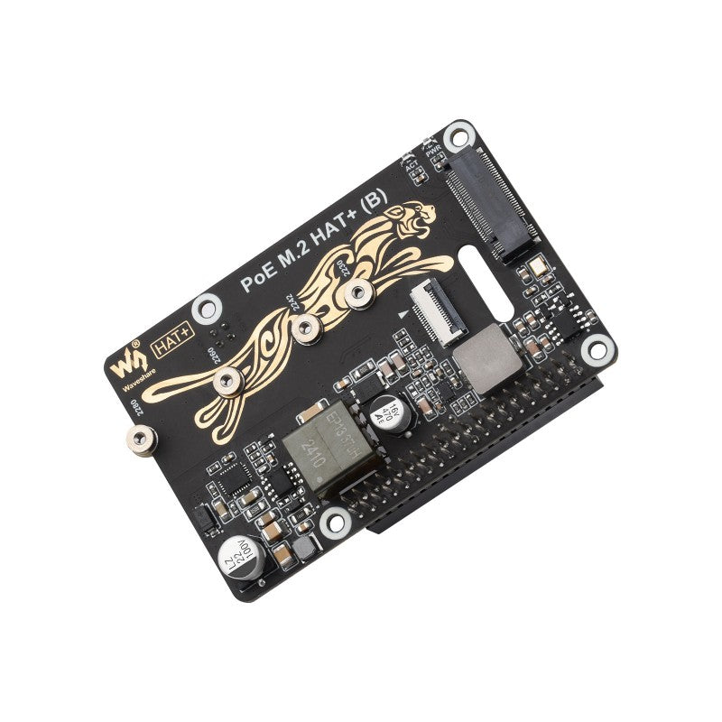 PCIe To M.2 Adapter PoE Raspberry Pi 5, NVMe M.2 SSD HAT Waveshare