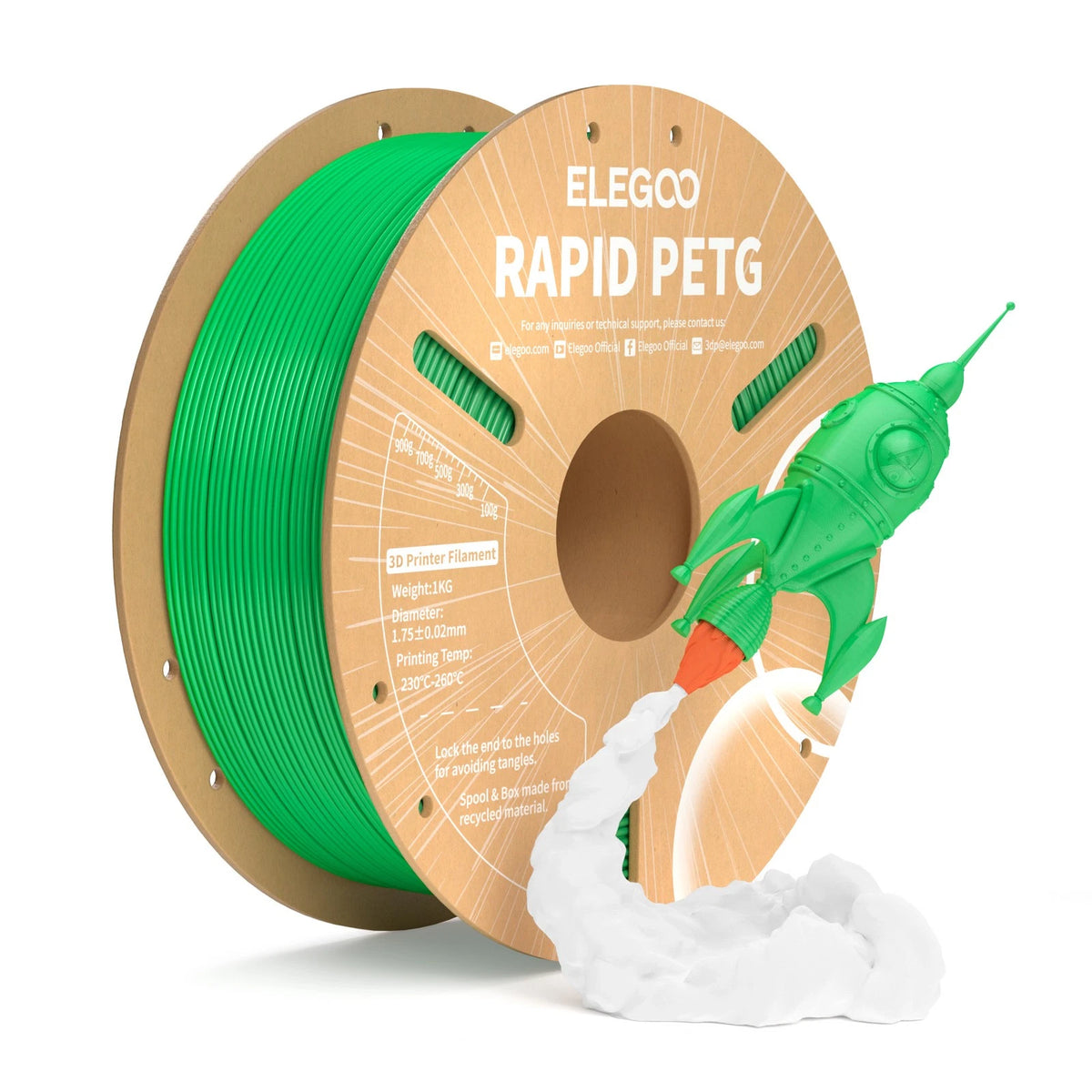 Elegoo Rapid PETG Green 1.75mm 1kg