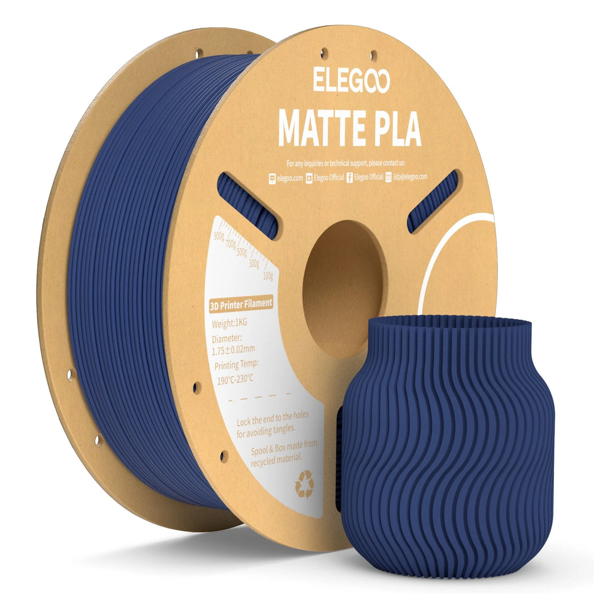 Elegoo Matte PLA Navy Blue 1.75mm 1kg