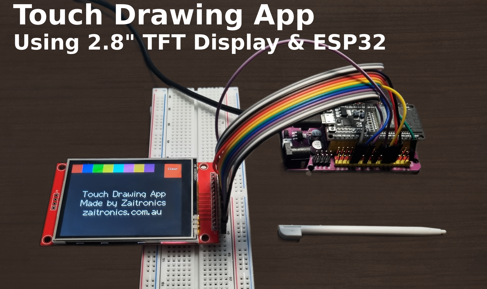 Touch-Responsive Drawing Project Using 2.8" 240×320 TFT Display & ESP32