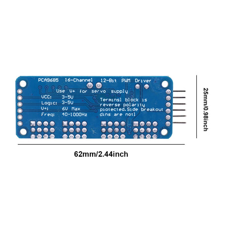 PCA9685 16 Channel PWM Servo Driver Controller