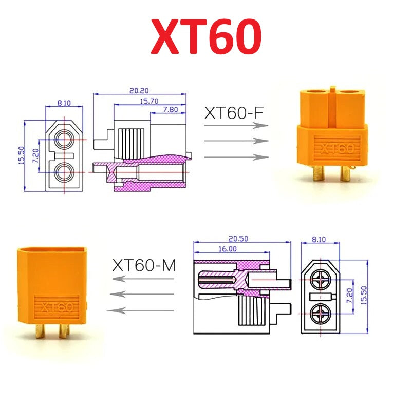 XT60 Male Female Connector Pairs