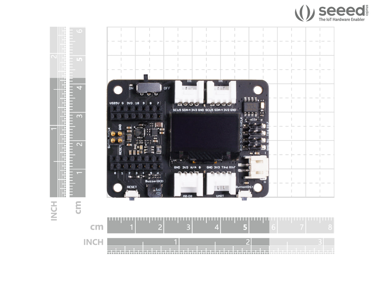 Seeed Studio Expansion Board Base for XIAO with OLED Display Dimensions