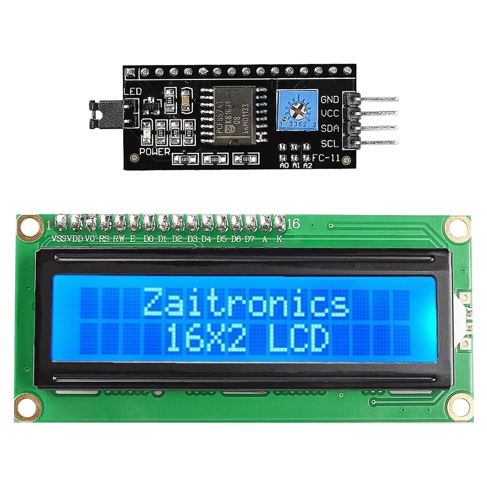 16x2 (1602) LCD Display + Serial Interface Backpack