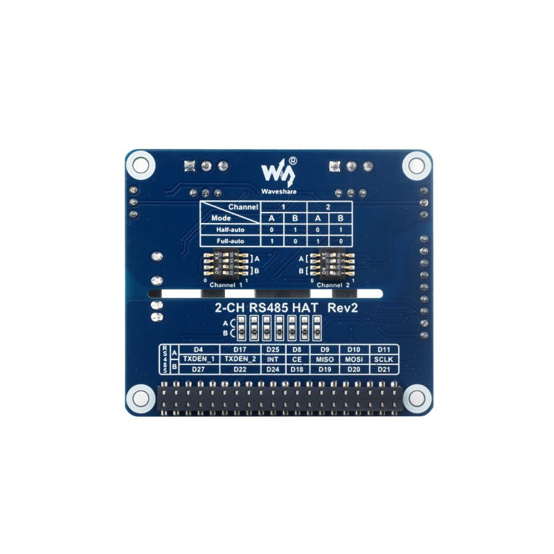 2-Channel Isolated RS485 Expansion HAT for Raspberry Pi